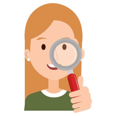 Arama büyüteç ile kadın