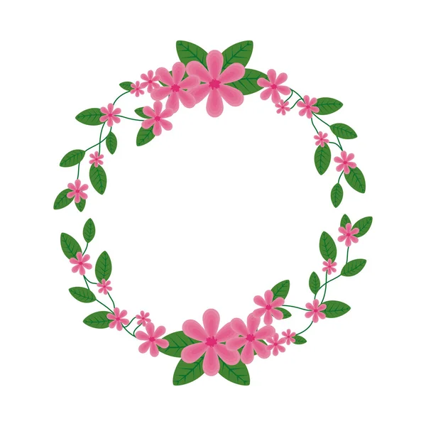 Circulaire florale decoratie pictogram — Stockvector