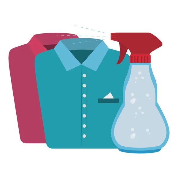 Shirts and clothes laundry service — Stock Vector