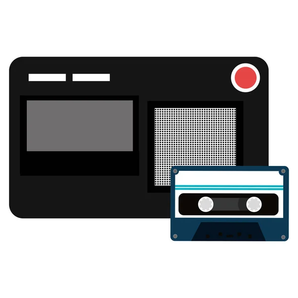 Enregistreur journaliste avec cassette — Image vectorielle