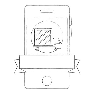 teslimat servis kamyonu ile akıllı telefon