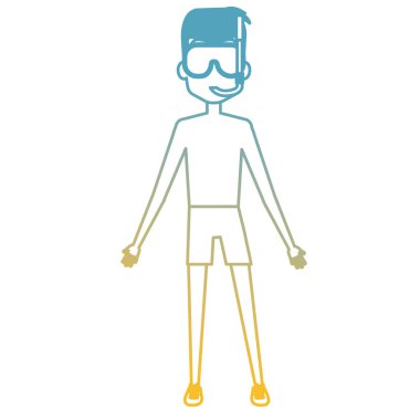 Mayo ve şnorkel ile genç çocuk