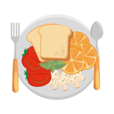 lezzetli kahvaltı menüsü ile çanak