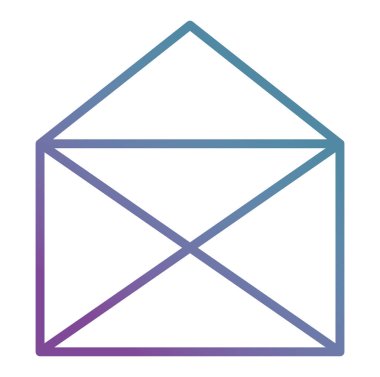 Zarf posta izole simgesi