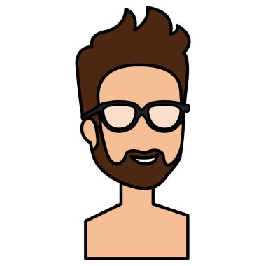 genç adam gömleksiz avatar karakter