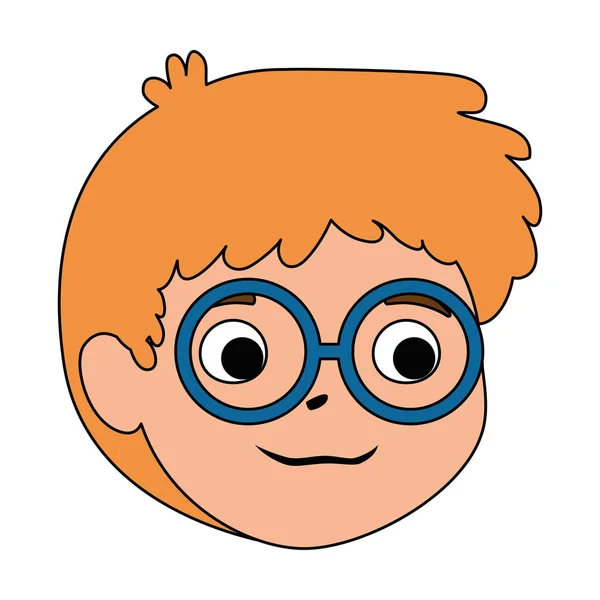 Little boy son head character — Stock Vector