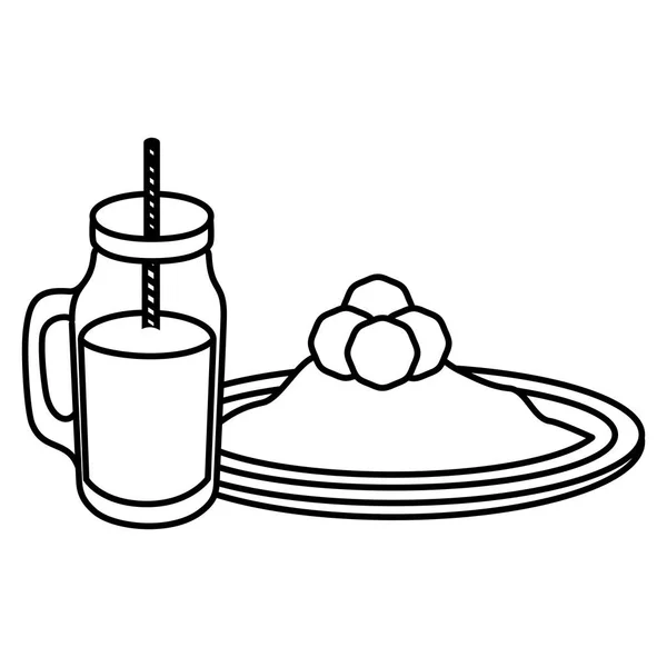 Desayuno con zumo de fruta — Vector de stock