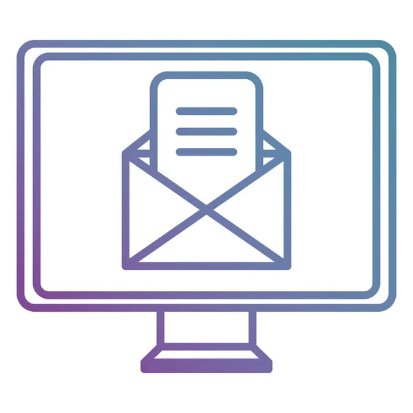 Moniteur ordinateur avec enveloppe mail — Image vectorielle