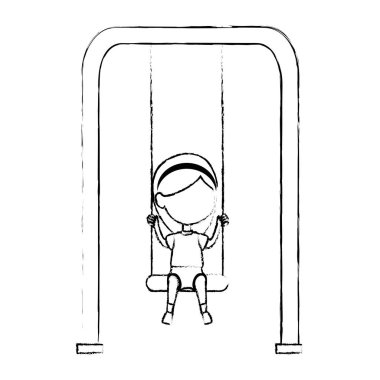 salıncak park oyun asılı oynayan kız