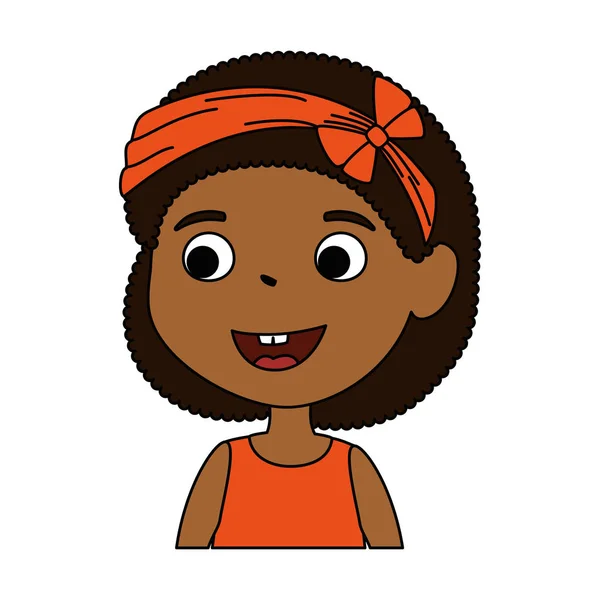 Маленькая девочка черный персонаж — стоковый вектор