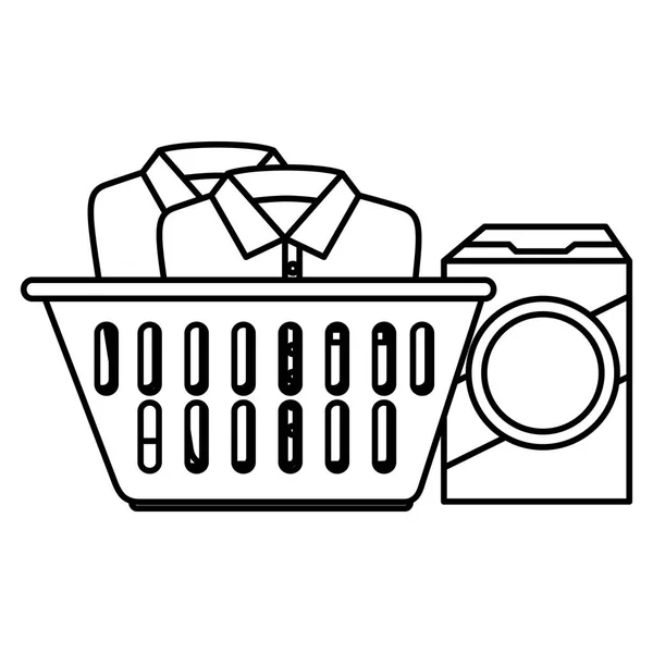 Çamaşırhane Servis sepeti ekipmanları — Stok Vektör