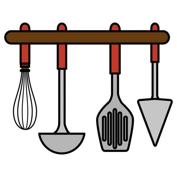 Set cubiertos colgando iconos — Vector de stock