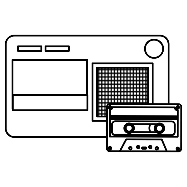 Grabadora de periodista con cassette — Archivo Imágenes Vectoriales