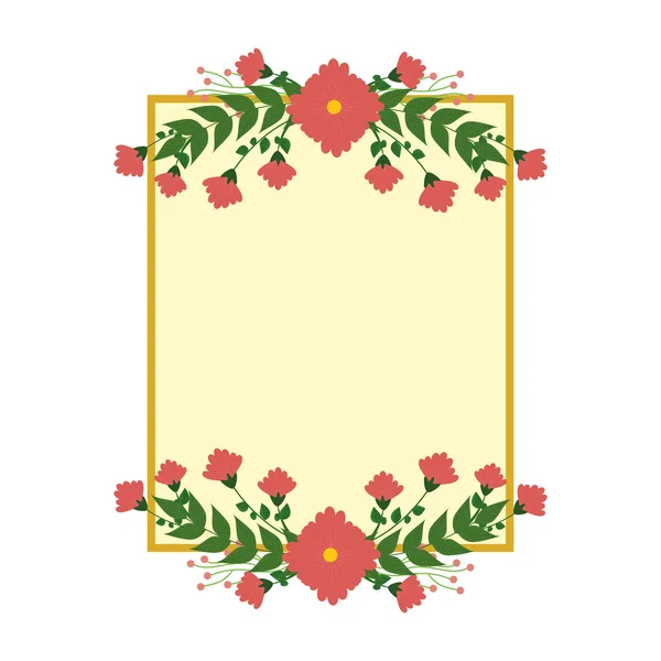 Cartolina con fiori e foglie decorazione — Vettoriale Stock