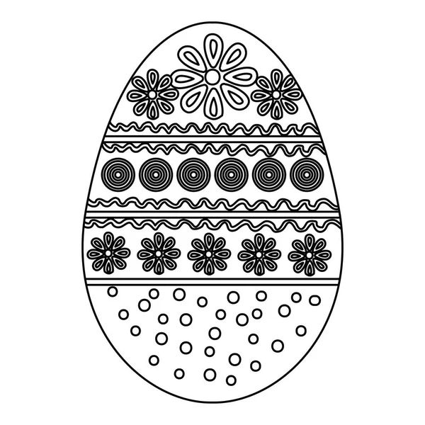 Pintura al huevo decoración de Pascua monocromática — Vector de stock
