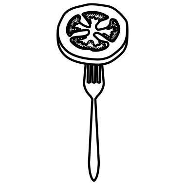 çatal taze domates dilim