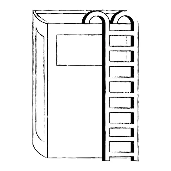 Lehrbuch mit Treppe — Stockvektor