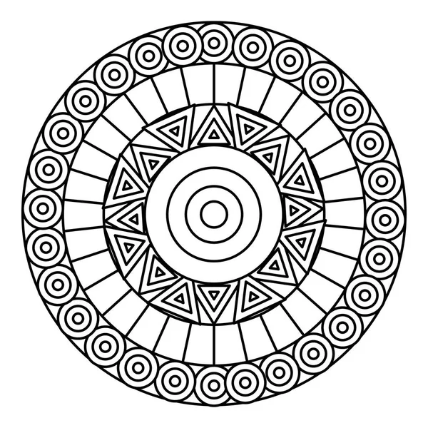 Monochromes und kreisförmiges Mandala — Stockvektor