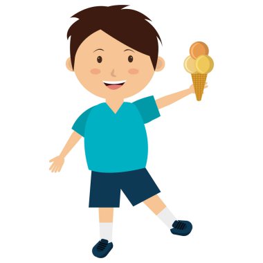 dondurma ile küçük çocuk