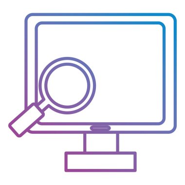 Büyüteç ile bilgisayar ekranı