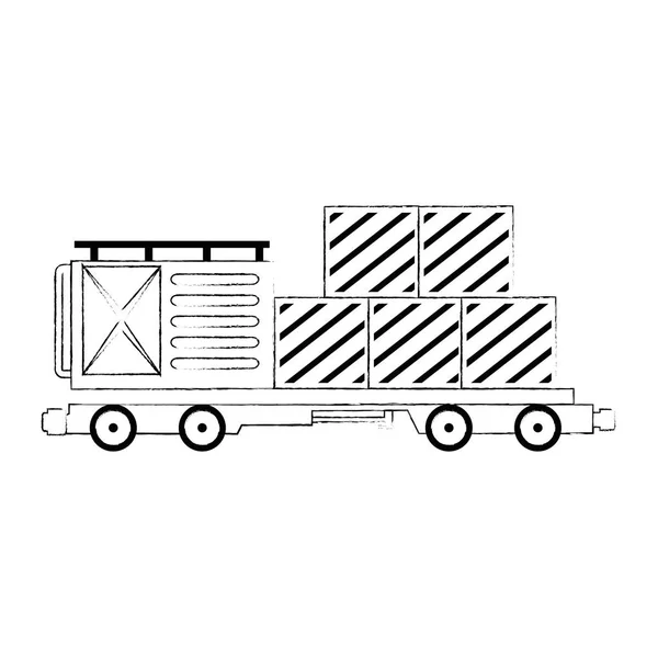 Грузовой вагон с логистическим обслуживанием контейнеров — стоковый вектор