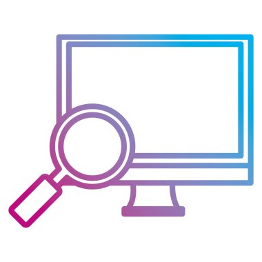 Büyüteç ile bilgisayar ekranı