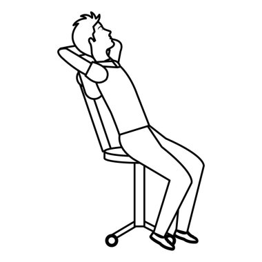 Ofis koltuğu avatar karakter işadamı