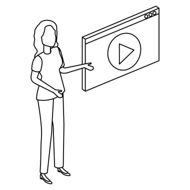 medya oynatıcı arayüzü ile kadın