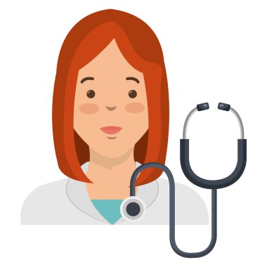 stetoskop karakteri ile doktor kadın