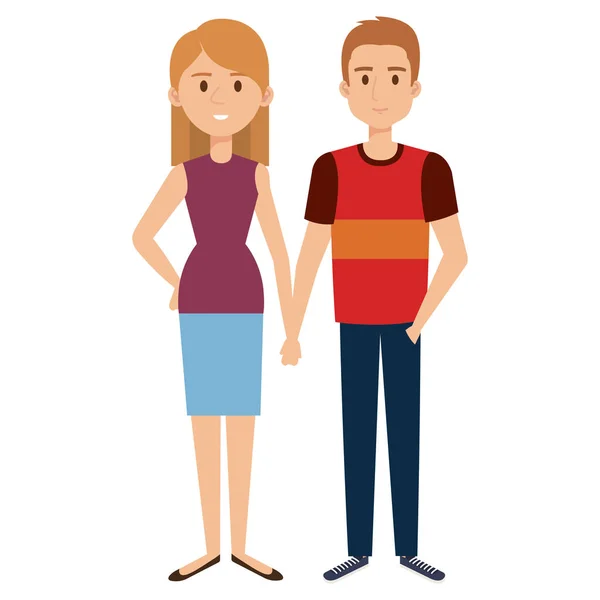 Icônes de personnages avatar couple — Image vectorielle