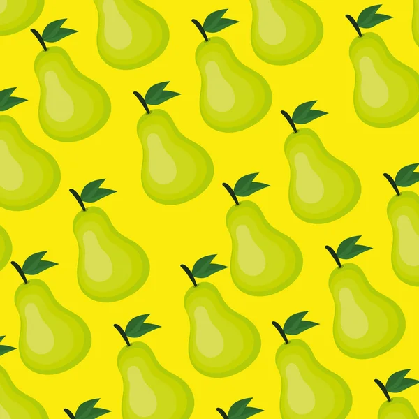 Frische Birnen Früchte Muster Hintergrund — Stockvektor