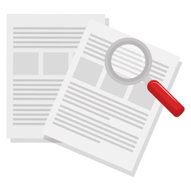 kağıt belge büyüteç ile