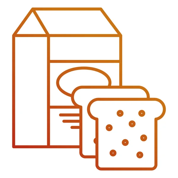 Хлеб с молочной коробкой — стоковый вектор