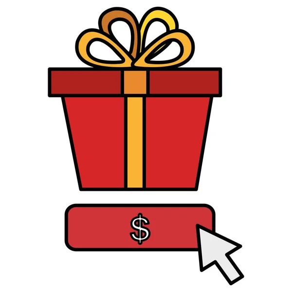 Cadeau boîte cadeau avec symbole de prix — Image vectorielle