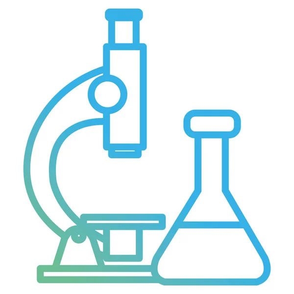 Medische buis test met Microscoop — Stockvector