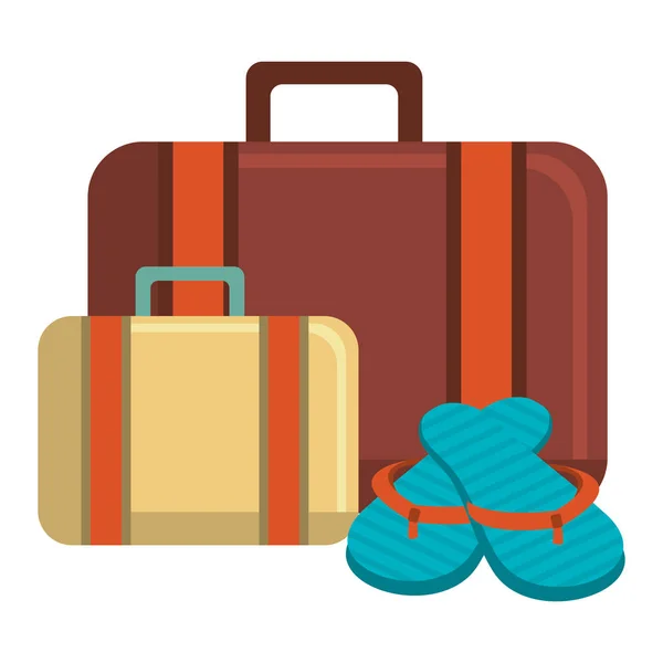 Sandalet ile bavul seyahat — Stok Vektör