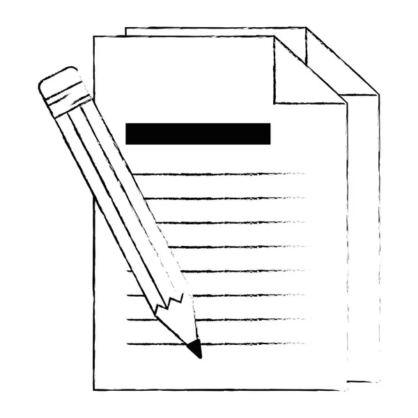 Crayon écrire avec des documents — Image vectorielle