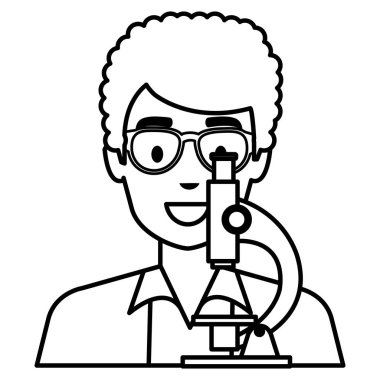 mikroskop karakter ile doktor adam