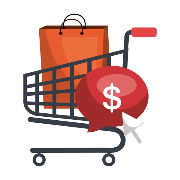 Shopping cart e-commerce pictogrammen — Stockvector