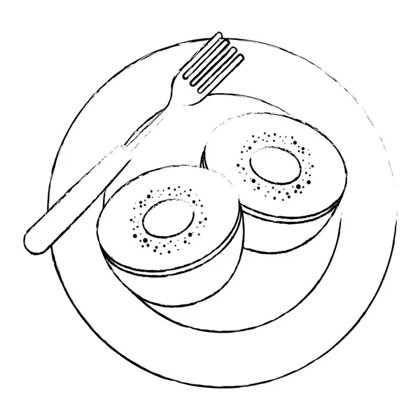 Plat avec kiwi fruits frais sain — Image vectorielle