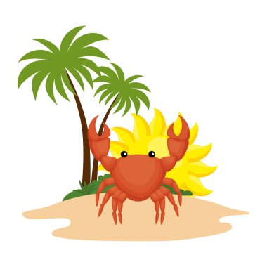 Yengeç sahnesi ile ağaç avuç içi