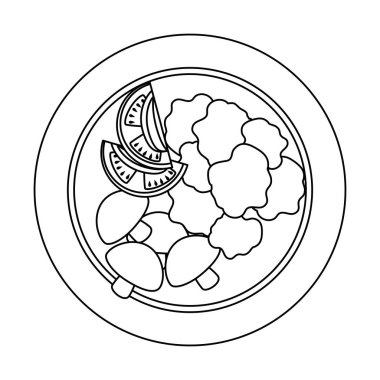 Plaka üzerinde lezzetli sebze salatası