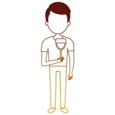 şarap bardağı cam ile adam