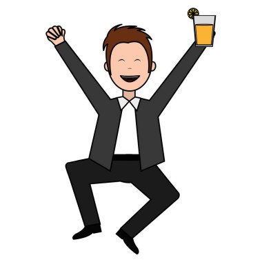 iş işadamı kokteyl ile kutluyor