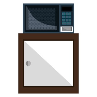 mikrodalga fırın ile mutfak çekmece ahşap