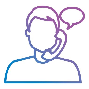 telefon ve konuşma balonu ile çağrı merkezi Agent