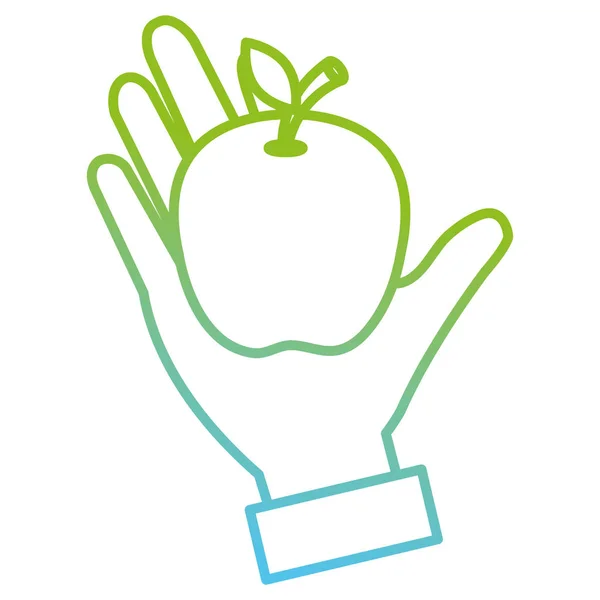 Hand with apple fresh fruit — Stock Vector