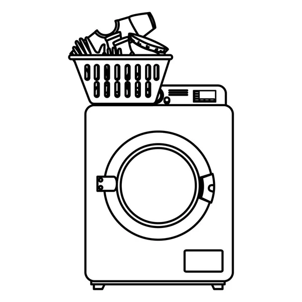 Wash machine laundry service — Stock Vector