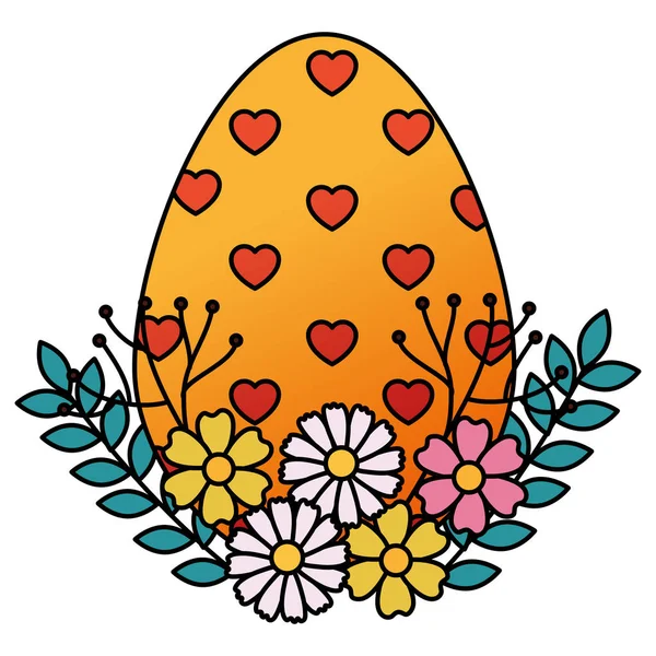 Eierbemalung Ostern mit Blumenschmuck — Stockvektor