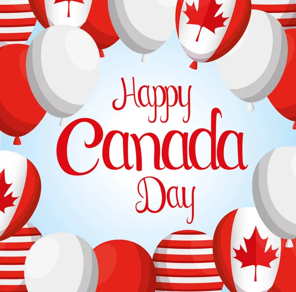 Palloncini per felice festa del Canada celebrazione — Vettoriale Stock